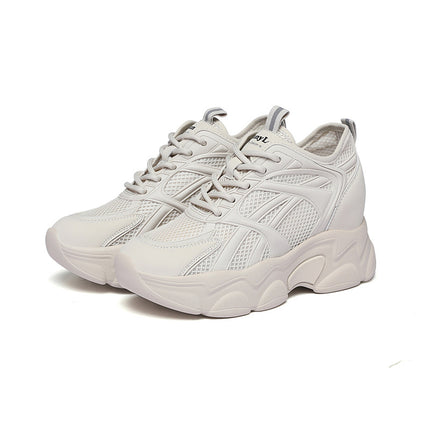 Small Thick Bottom Tall Torre Shoes Women's Mesh Running Shoes Spring and Summer New Lightweight Breathable Sports Casual Shoes