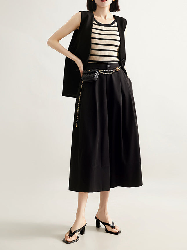 The atmosphere has sense! Atmospheric beauty! Tencel Pants Dashing Wide Leg Pants