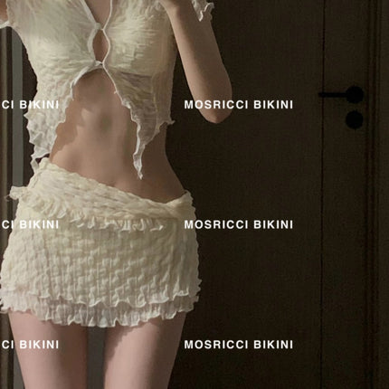 2026 Designer New Two-Piece Women's Swimsuit Bikini Three-Piece Set Hot Girl Swimwear Covering Flaws Hot Spring Wholesale