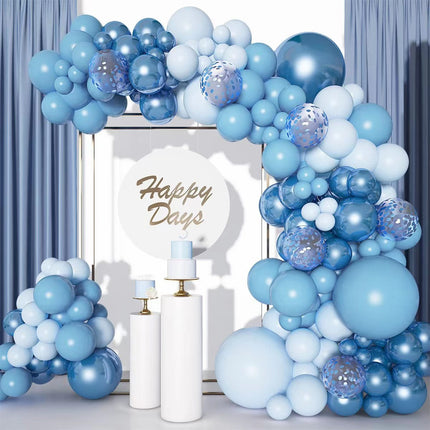 Balloon wholesale ins cross-border blue balloon chain garland suit metal blue navy style birthday party decoration
