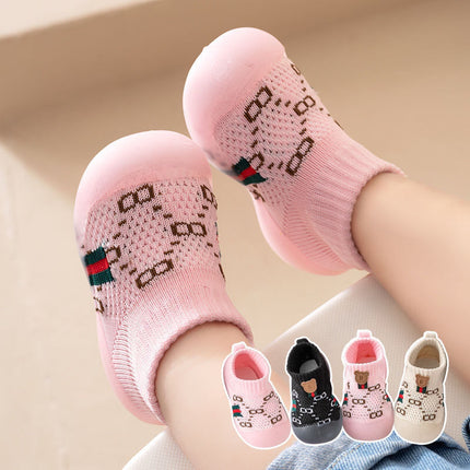 Baby Toddler Shoes One Year Old Spring and Autum Boys and Girls Flats Soft Sole Breathable Baby Shoes Cotton Non-Falling Shoes 0-1-2 Years Old