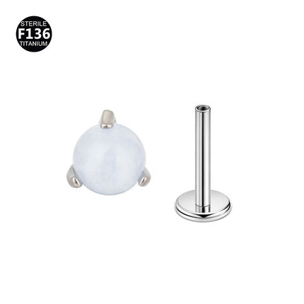 F-136 Titanium 1.0/1.2 Thick Natural Stone Lip Ring Earrings Lip Studs Ear Studs Tragus Body Piercing Jewelry Wholesale