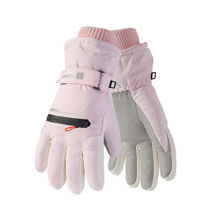 Ski gloves winter go out riding electric car anti-slip touch screen cold-proof windproof velvet padded anti-water splashing lovers