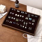 Walnut interior burgundy earring plate