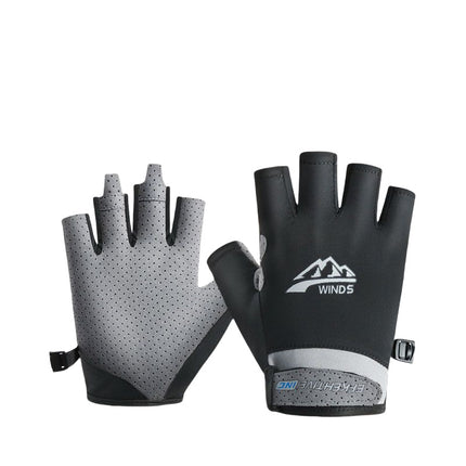 Half finger gloves men's summer riding driving breathable thin ice silk touch screen sunscreen non-slip gloves women manufacturers wholesale