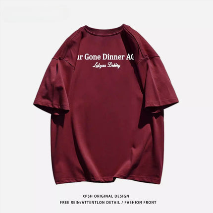 [Strict Selection] Pure Cotton Short-sleeved T-shirt Men's American Street Heavy Cotton Short-sleeved T-shirt Men's Summer Fashion Brand Wholesale