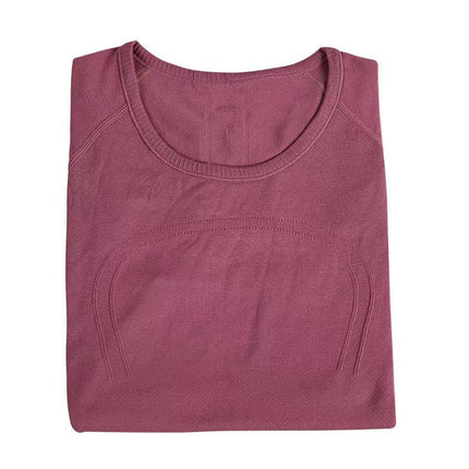 Luludarling Seamless Yoga Short-Sleeved Swiftly Slimming Look All-In-One Breathable Sports Fitness Base Layer