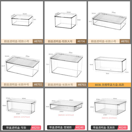 Storage box with lid storage box transparent acrylic kitchen cosmetics sundries station snacks toys clothes books