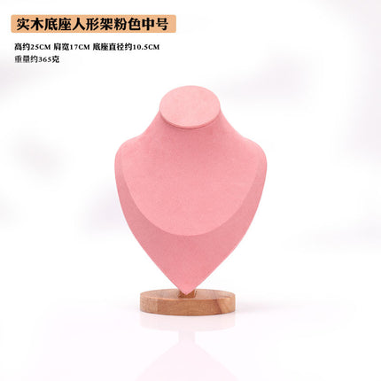 Factory Solid Wood Necklace Display Stand Bracelet Pendant Jewelry Display Rack Figure Model Neck Counter Display Props