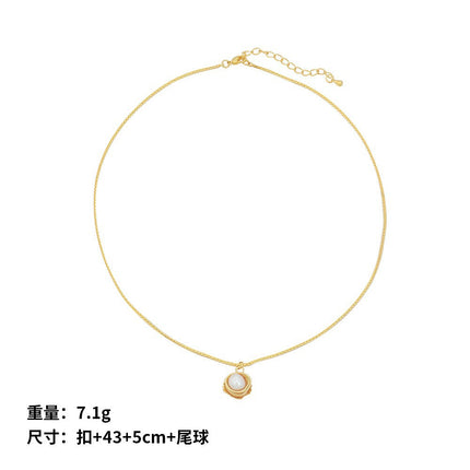 Lishan Versatile Bowknot Accessories Titanium Steel Metal Chain Series Layered Natural Stone Necklace Clavicle Chain for Women