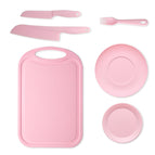 Large plate 6-piece pink