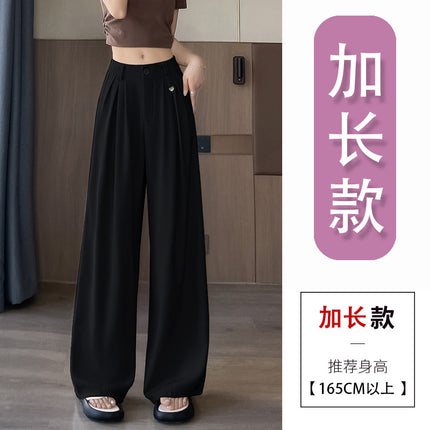 Pleated Wide-leg Pants Loose-fit Pants Casual Long Pants Multi-color Multi-size Small Tall Spring and Autumn Women