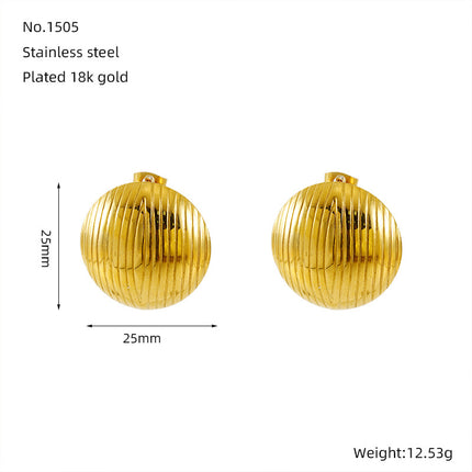 Cross-border European and American Elegant Stainless Steel Earrings for Women Plated 18K Gold Light Luxury Niche Design High-grade Titanium Steel Earrings