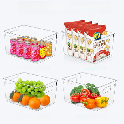 Multi-size Transparent Refrigerator Storage Box Snacks and Sundries Storage Box Cosmetic Finishing Multifunctional Transparent Superposable