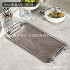 Hose-large transparent gray silver edge square tray (41x22)