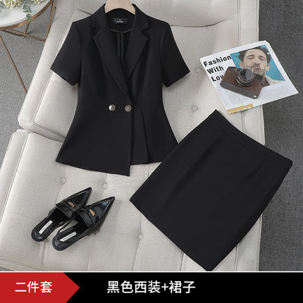 Business wear suit women's summer thin summer elegant goddess fan Gao end hotel front desk workwear suit overalls
