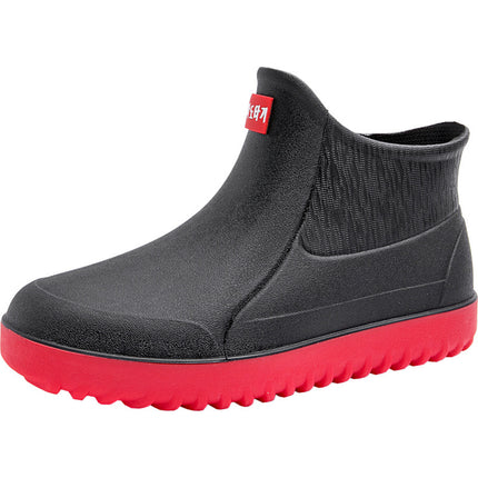 2025 Men's Rain Boots Outdoor Off-Road Fishing Shoes Kitchen Work Waterproof Rubber Shoes Construction Site Overshoes Non-Slip and Wear-Resistant
