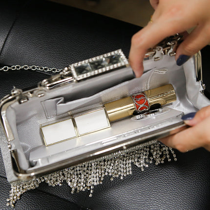 Cross-border Fashion Rhinestone Tassel Evening Bag Evening Bag Dress Banquet Bag
