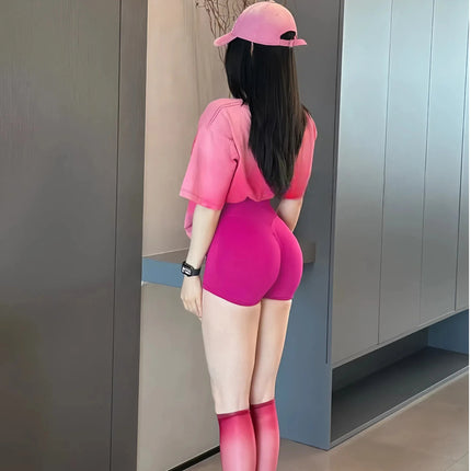 DFY Sports Belly Riding Tights Peach Hip Yoga Three-point Shorts Low Waist Tight Hip-lifting Sports Shorts