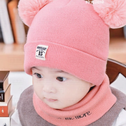 Factory direct supply knitted cap net red explosion children's cap fur ball cap baby ear warm cap wholesale custom hat