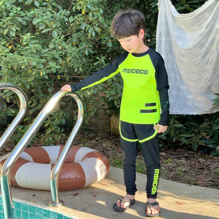 Boys' Swimwear 2025 New Model, Two-Piece Professional Long-Sleeve Children's Summer Quick-Dry Swim Trunks Swimming Set