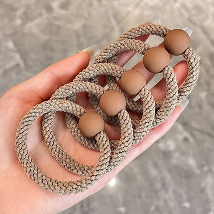High-End Black Ponytail Hair Rope, Durable Large Intestine Hair Tie, Small Intestine Headband, Scalp Band, Headband, Women's Hair Accessories, Leather Case
