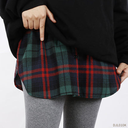 Autumn and Winter Base Layer Magic Butt-Covering Curtain Inner Layering Skirt with Fake Hem for Women, White Half Skirt