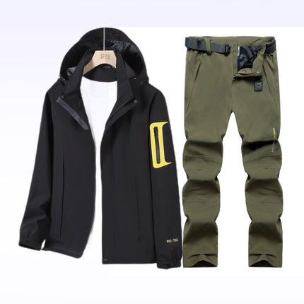 Outdoor Charge Clothes Men's and Women's Spring and Autumn Thin Sports suit Windproof Waterproof Climber Pants Hiking plus size Trendy Jacket