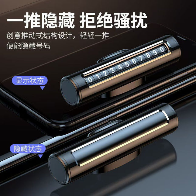 Car Temporary Parking Sign Moving License Plate Roller Type Hidden Metal New Car Supplies Parking Sign