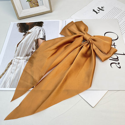 Yang Zi's Same Style Large Retro Ribbon Bow Hairpin for the Back of the Head, Super Fairy Elegant Hairpin Spring Clip Hair Accessory