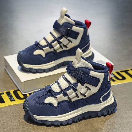 Boys' sneaker 2024 Fall/Winter New Mid-Large Children's Non-Slip Soft Bottom High-top Torre Shoes Boys' Trendy Running Shoes