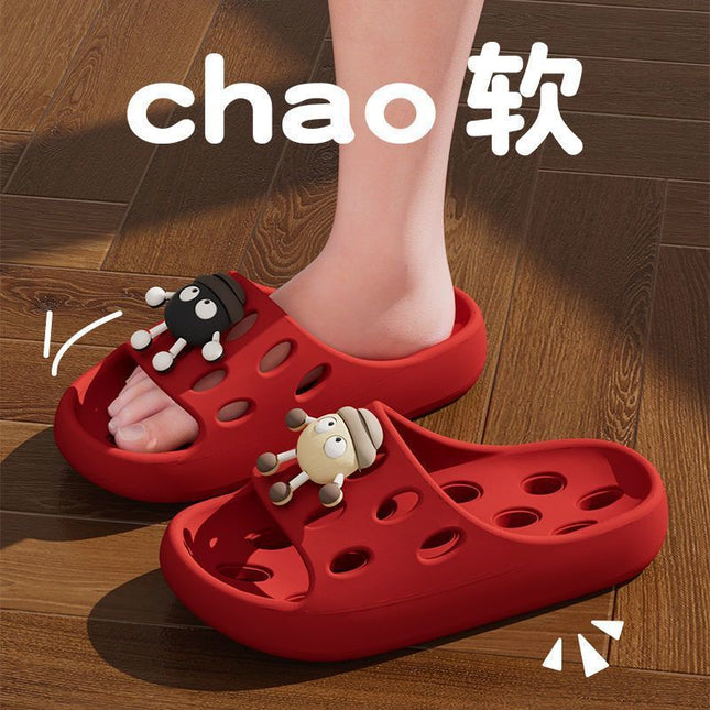 Bathroom Bath Slippers Women's Non-slip Quick-dry Home Four Seasons Hollow Leakage Shower Toilet Special Sandals for Men