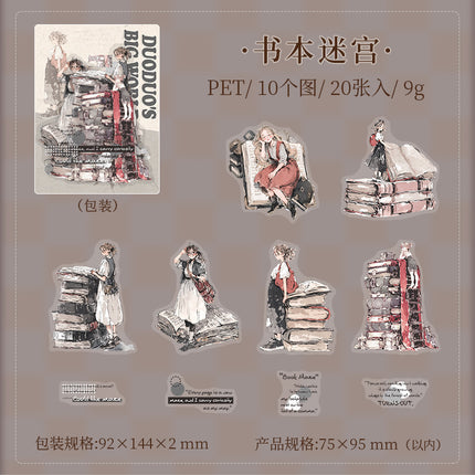 Duoduo's Big World Character Pet Die-Cut Stickers Healing Girl Large Size Basic Material Stickers for Journals