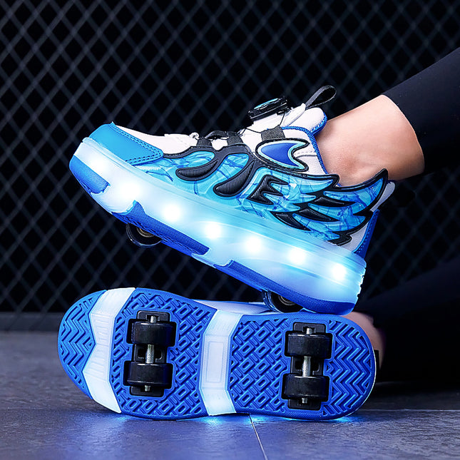 Four-wheel heyday shoes girls' roller shoes bright flashing light shoes autumn and winter style children's wheel skates children's roller skates