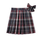 (safety pants) deep plaid skirt + bow tie / XS