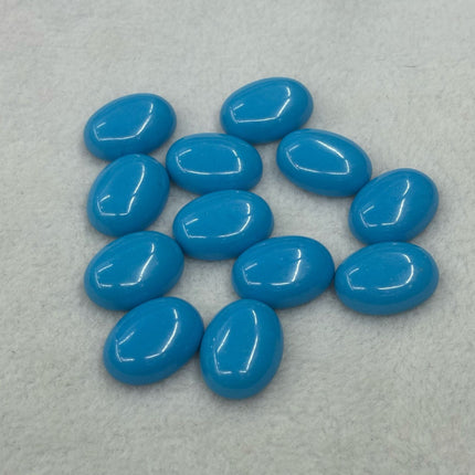 Blue turquoise oval ring egg-shaped flat-bottomed DIY earrings earrings ring table inlay accessories