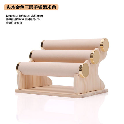 Solid Wood Gold Bracelet Bracelet Display Stand Watch Head Flower Hair Band Necklace Jewelry Storage Rack Live Broadcast Display Props