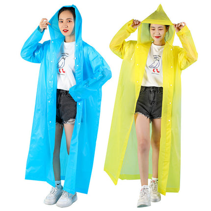 Eva Raincoat Non-Disposable Raincoat One-Piece Thickeneded Long Poncho Portable Outdoor Hiking One-Piece Raincoat