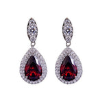 Pomegranate red and white earrings (ear pin)