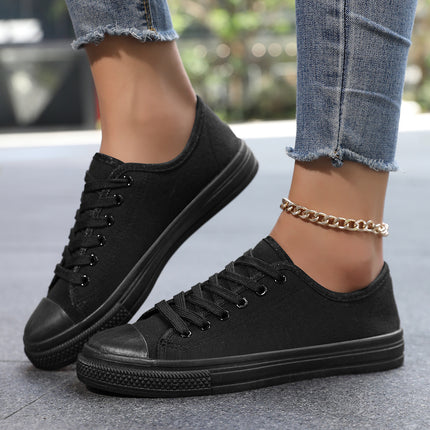 2025 Spring and Autumn New Black Canvas Shoes for Women, Casual Couple Sneakers for Men and Women, Korean Style Versatile Breathable White Shoes