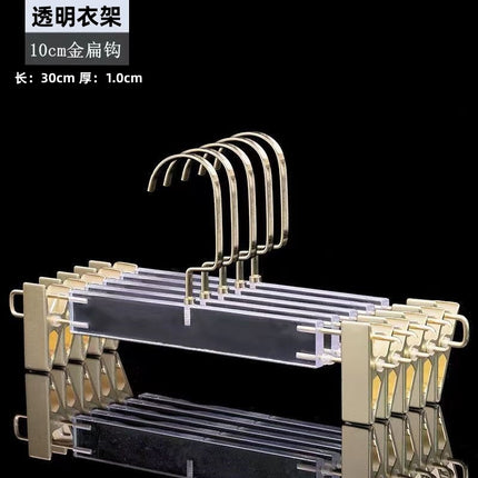 Acrylic clothes hanger clothing store special clothes hanger women's clothes rack non-slip seamless clothes hanger pants clip transparent clothes hanger