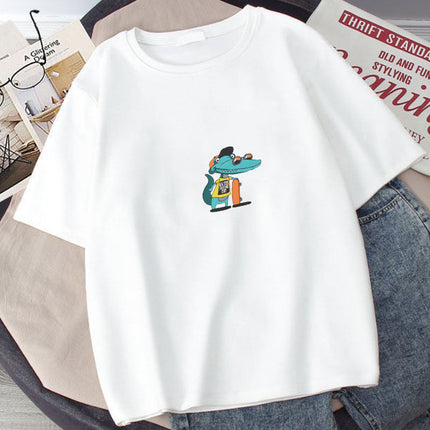 Short-Sleeve T-Shirt for Men 2024 Summer Five-Quarter Sleeve T-Shirt Couple Versatile Hong Kong Style Plus-Size Half-Sleeve Men's Casual Versatile T-Shirt