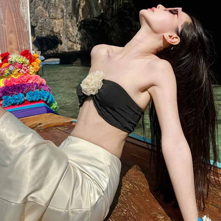 Sexy Tube Top Bikini Swimsuit Women's Low Waist Briefs 2025Ins Sexy Style Vacation Aliexpress Bikini