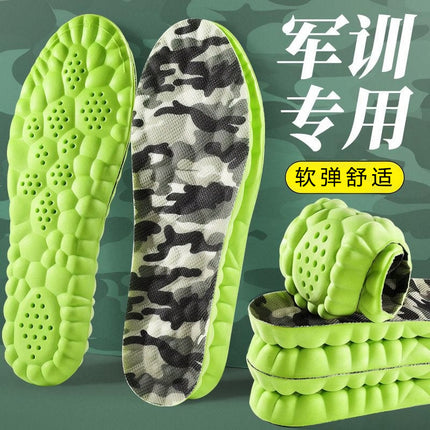 Military Training Insoles Feel Like Stepping on Shit, Soft Elastic Camouflage Sports Insoles, Deodorant and Sweat-Absorbent Men's Soft Soles That Do Not Tire Your Feet, Summer Insoles