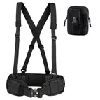 Belt + waistband + strap + waist bag (black)