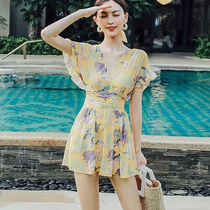 Swimming Suit Women's Summer 2025 New Hot Style Conjoined Conservative Belly Covering Slimming Swimming Pool Special Fashion Hot Spring Swimsuit