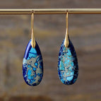 Blue gold ear hooks