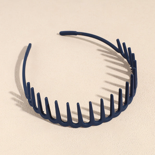 Japanese and Korean Style Simple Candy Color Large Wave Hair Band Internet Popular Non-Slip Toothed Headwear Outgoing Hair Pressure Wash Hair Band