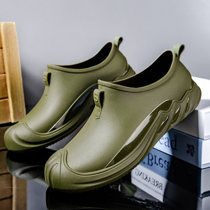 Foreign Trade Rain Boots Men's Fashionable Low-Top Water Shoes Kitchen Work Non-Slip Waterproof Rubber Shoes Fishing Autumn and Winter Fleece-Lined Short Rain Boots