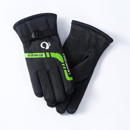 Men's ski gloves winter thickened non-slip riding fleece-lined warm gloves winter wind and cold protection cycling wholesale